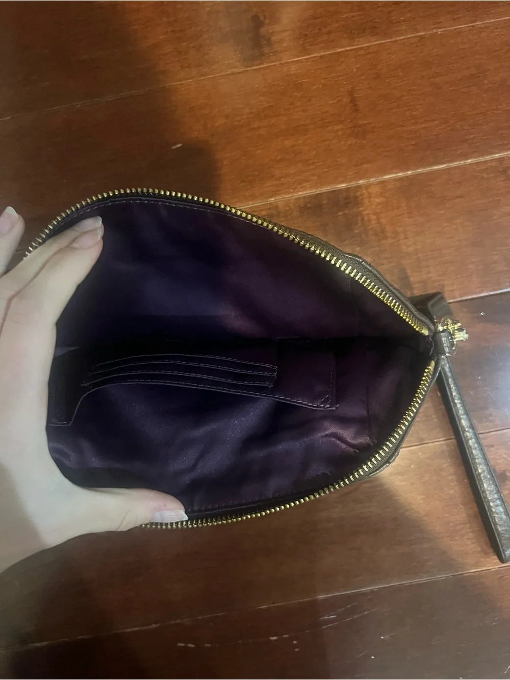 Coach Brown Leather Wristlet Pouch - Picture 2 of 2